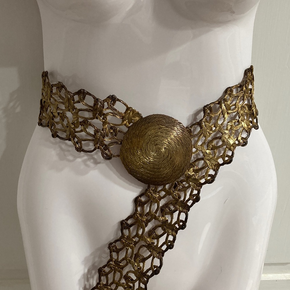 Gold and Brown metalWoven Belt adjustable